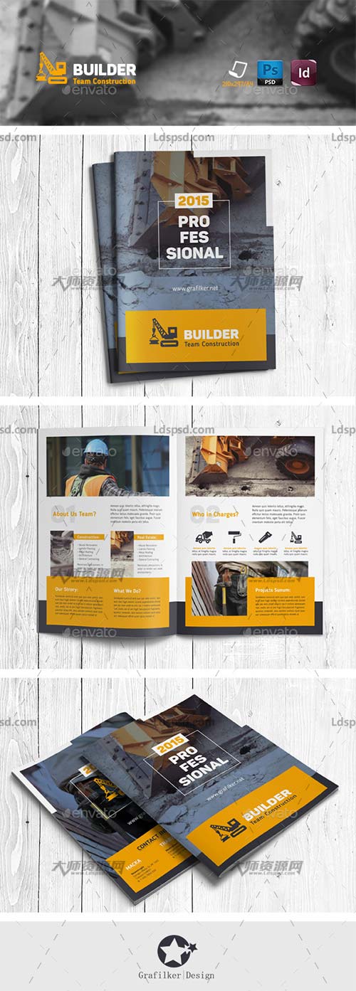 Construction Brochure Templates,indesign模板－产品展示手册(建筑行业)